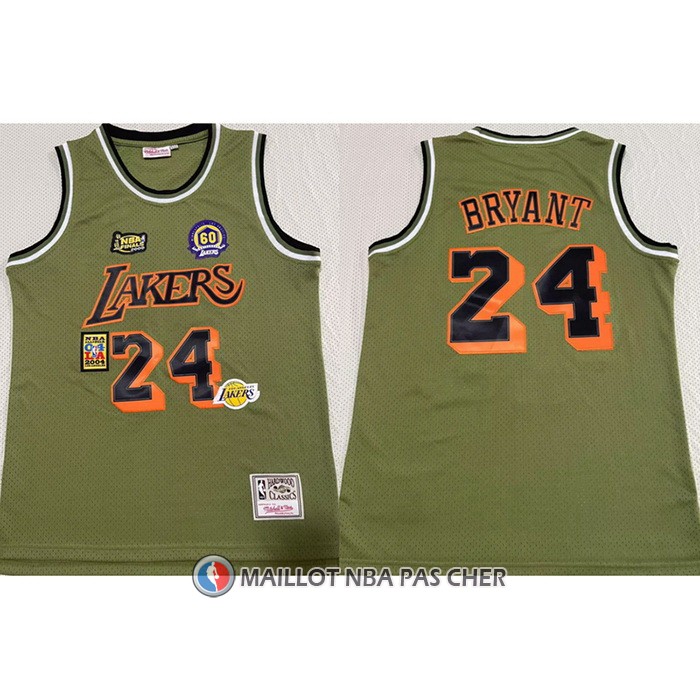 Maillot Los Angeles Lakers Kobe Bryant NO 24 Mitchell & Ness Vert
